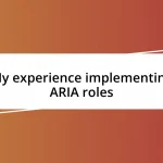 My experience implementing ARIA roles