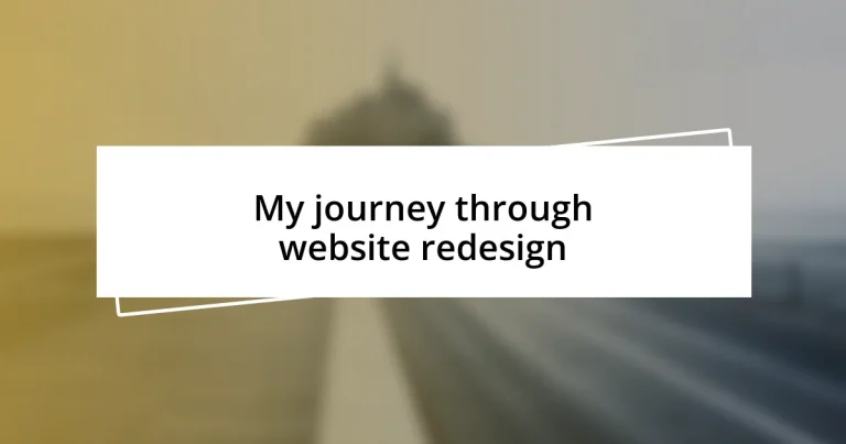 My journey through website redesign