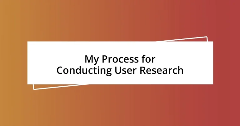 My Process for Conducting User Research