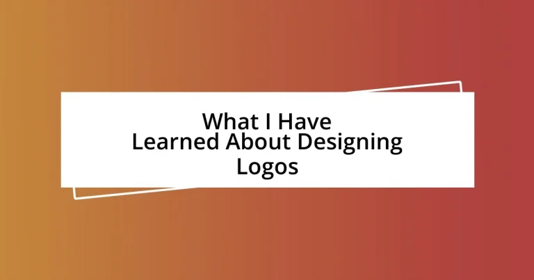 What I Have Learned About Designing Logos