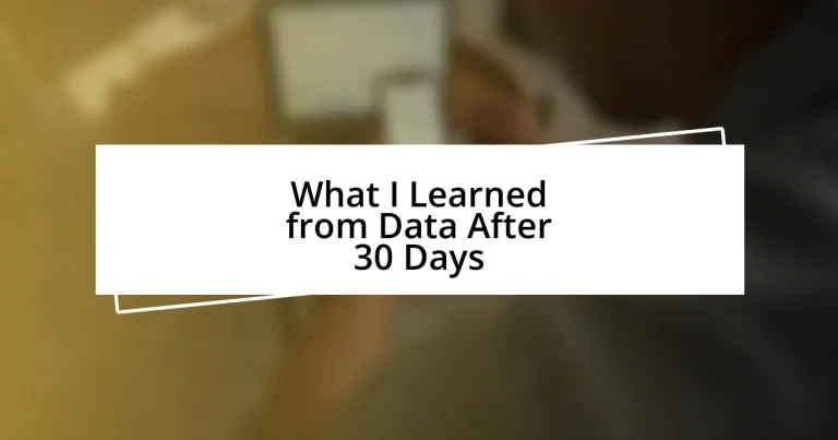 What I Learned from Data After 30 Days